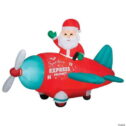 Gemmy 61 in. Airblown Animated Santa in Vintage Airplane Inflatable Christmas Outdoor Yard Decor