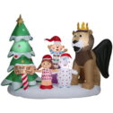 Gemmy Airblown Inflatable 10' Rudolph The Red Nosed Reindeer King Moonracer Island of Misfit Toys Scene