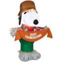 Gemmy Airblown Inflatable Snoopy as Scarecrow Peanuts , 3.5 ft Tall, Multicolored