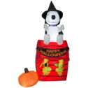 Gemmy Airblown Inflatable Snoopy Halloween House w/LEDs Scene Peanuts, 6 ft Tall, Multi