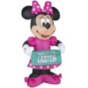 Gemmy Airdorable Airblown Inflatable Minnie w/Banner Disney, 1.5 ft Tall, Pink
