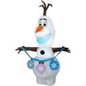 Gemmy Christmas Airblown Inflatable Frozen 2 Olaf Holding String of Ornaments Disney 4 ft Tall