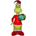 Gemmy Christmas Airblown Inflatable Grinch w/Ornament Giant Dr. Seuss 11 ft Tall Multi