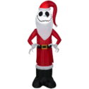 Gemmy Christmas Airblown Inflatable Jack Skellington in Santa Outfit Disney, 4 ft Tall, Red
