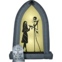 Gemmy Inflatable Nightmare Before Christmas Jack & Sally Arch Halloween Decoration - 7 ft