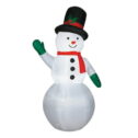 Gemmy Inflatable Snowman LED Light-Up Yard Decoration - 7 ft