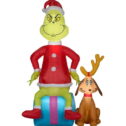 Gemmy Inflatable The Grinch With Max LED Lighted Yard Decoration - 60 in