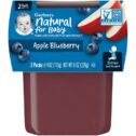 Gerber 2nd Foods Natural for Baby Baby Food, Apple Blueberry, 4 oz Tubs (2 Pack)