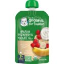 Gerber Graduates Organic for Toddler Yogurt Toddler Food, Banana Raspberry Vanilla, 3.5 oz Pouch