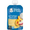 Gerber Graduates Snacks for Toddler, Fruit and Yogurt Peaches and Cream, 3.5 oz Pouch