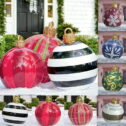 Giant Inflatable Christmas Ball,24Inch Inflatable Decorated Ball for DIY Home Christmas New Year Festive Decorations