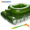 Giant Inflatable Tank Ride On Pool Float(2 Pack), Blow Up Tank Pool Floatie with Functional Pump-Action Water Cannon for Adults...