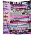 Gifts for Wife, To My Wife Fleece Blanket, You are My Life Microfiber Blanket, Valentine's Day, Wedding Anniversary, Wife Birthday...