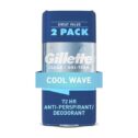Gillette Clear Gel Antiperspirant Deodorant for Men, Cool Wave, 3.8 Oz, 2 pk