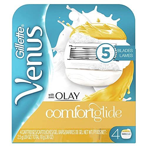 Gillette Venus ComfortGlide Womens Razor Blade Refills, 4 Count, Infused with Olay Coconut Scent