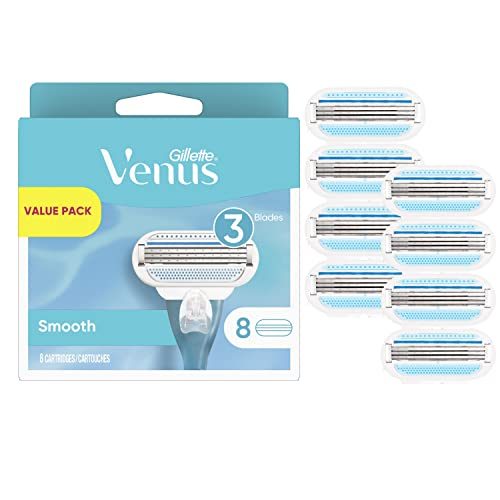 Gillette Venus Smooth Womens Razor Blade Refills, 8 Count, Lubracated to Protect the Skin from Irritation