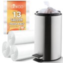 Ginkgo 13 Gallon Trash Bags, Kitchen Tall Garbage Bags, White, Fragrance Free, 105 Count