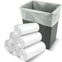 Ginkgo 240 Count 8 Gallon Trash Bags Medium Garbage Bags for Kitchen, White, Fragrance Free