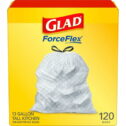 Glad ForceFlex Tall Kitchen Trash Bags, 13 Gallon, 120 Bags (Unscented)