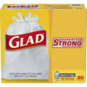 Glad Quick Tie 13 Gallon Tall Kitchen Trash Bags, 80 Bags