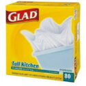 Glad Tall Kitchen Garbage Bags, White, 13-Gallon, 80-Ct. 1 Pack