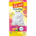 Glad Tall Kitchen Quick-Tie Trash Bags, OdorShield 13 Gallon White Trash Bag, Gain Moonlight Breeze with Febreze Freshness