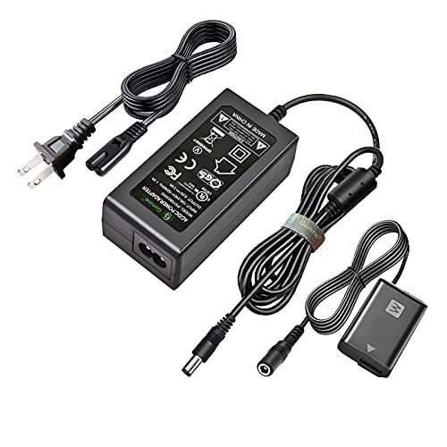 Gonine AC-PW20 Power Supply ACPW20 AC Adapter NP-FW50 Dummy Battery DC Coupler Charger Kit for Sony Alpha A6000 A6100 A6400...