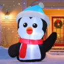 GOOSH 4.2 FT Christmas Inflatables Penguin Christmas Decorations Inflatable Christmas Penguin Blow Up Yard Decoration Clearance with LED Lights Built-in...