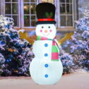 GOOSH 4 FT Christmas Inflatables Snowman Outdoor Decorations Blow Up Yard Decoration Clearance with LED Lights Built-in for Xmas Holiday...