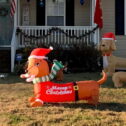 GOOSH 5.3 FT Length Christmas Inflatables Dachshund Dog, Blow Up Yard Decoration Clearance with LED Lights Built-in for Holiday/Party/Yard/Garden