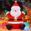 GOOSH 5 FT Christmas Inflatables Santa Clause Decorations with Colorful Gift Boxs, Outdoor Blow Up Santa Yard Decorations with Built-in...