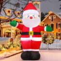 GOOSH 5 FT Christmas Inflatables Santa Claus Outdoor Christmas Decorations Clearance Blow Up Yard Decor with LED Lights for Xmas...