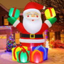 GOOSH 6.1 FT Height Christmas Inflatables Outdoor Smiling Santa Claus with Present Boxes, Blow Up Yard Decoration Clearance with LED...