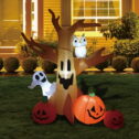 GOOSH 8 FT Halloween Inflatables Scary Inflatable Ghost Tree Halloween Ghost Tree Inflatables Outdoor Halloween Decorations Clearance with Built-in LEDs...