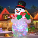 GOOSH Christmas Inflatable 6 FT Blow Up Snowman Inflatable with Colorful LEDs, Snowman Blow Up Snowman Christmas Decorations, Christmas Inflatable...