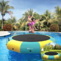 Goplus 12FT Inflatable Water Bouncer Splash Padded Water Trampoline