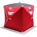 Goplus Portable Pop-up 4-person Ice Shelter Fishing Tent Shanty w/ Bag Ice Anchors Red