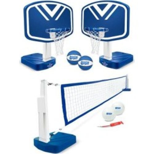 Gosports Splash Hoop 2-In1 Full Court Pool Basketball & Volleyball Game Set in Blue, Size 29.5 H x 180.0 W...