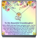 Granddaughter Easter Jewelry Heart Sunflower Sunshine Necklace Gift from Grandma, Grandpa, Grandparents, Birthday, Graduation Jewelry for Girls, Teens, Women, Birthday...