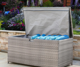 Gray 140-Gallon All-Weather Wicker Storage Deck Box on Sale At Big Lots!