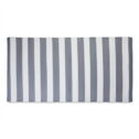 Gray and White Stripe Outdoor Floor Runner 3x6-ft