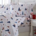 Great Bay Home Cotton Flannel Holiday Printed 4-Piece Sheet Set Whittaker Collection (Twin, Winter Days)