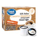 Great Value 100% Arabica Creamy Hazelnut Medium Roast Arabica Coffee Pods, 12 Ct