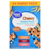 Great Value Chewy Variety Pack Granola Bars Value Pack, 0.84 oz, 24 Count – Amazon