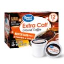 Great Value Extra Caff Medium-Dark Roast Coffee Pods, 12 Ct