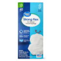 Great Value 13-Gallon White Strong Flex Drawstring Tall Kitchen Garbage Bags, Fresh Scent, 40 Bags