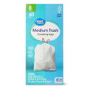 Great Value 8-Gallon White Drawstring Medium Trash Bags, Fresh Scent, 40 Bags