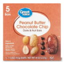 Great Value Peanut Butter Chocolate Chip Date & Nut Bars, 8 oz, 5 Count