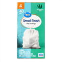 Great Value Small Flap Tie Trash Bags, Eucalyptus Mint Scent, 4 Gallon, 40 Bags