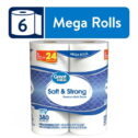 Great Value Soft & Strong Premium Toilet Paper, 6 Mega Rolls